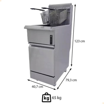 Fritador Industrial Venâncio Prime Oleo 20 L Gás Natural GN PFR20G-GB 22105