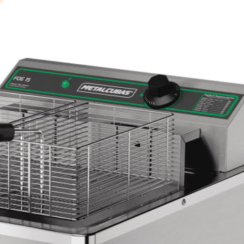 Fritador Industrial Metalcubas FOE15 P Zona Fria de Óleo Elétrico 127V 15 Litros 3100W