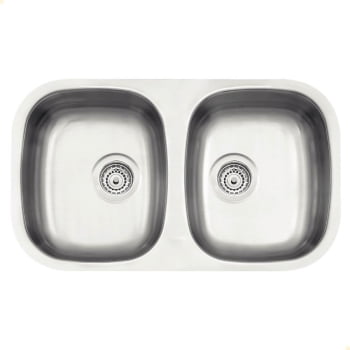 Cuba Dupla Tramontina Isis 2C 34 BL Prime Aço Inox Acetinado 72x40 cm com Válvula 94030102