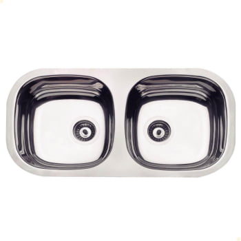 Cuba Tramontina Isis 2C 34 BL Perfecta em Aço Inox Polido 72x34 cm com Válvula 3 1/2" 94061407