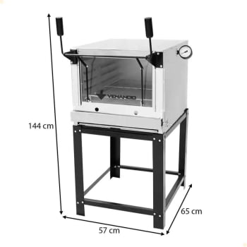 Forno Industrial Venâncio Roma Inox 60 cm com Pedra Refratária Gás GLP FIRI60