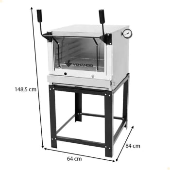 Forno Industrial Venâncio Roma Inox 80 cm com Pedra Refratária Gás GLP FIRI80