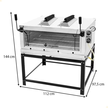 Forno Industrial Venâncio Roma Inox Gratinador com Queimador Infravermelho Gás GLP FIRIV110