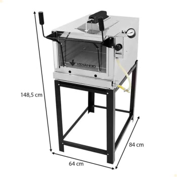 Forno Industrial Venâncio Roma Inox Gratinador com Queimador Infravermelho Gás GLP FIRIV80