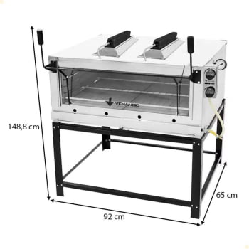 Forno Industrial Venâncio Roma Inox Gratinador com Queimador Infravermelho Gás GLP FIRIV90