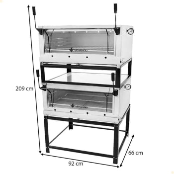 Forno Venâncio Industrial Duplo a Gás Roma Inox FIRIDI90-FIRIDS90