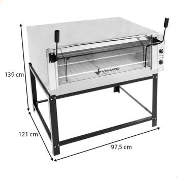 Forno Industrial Elétrico Venâncio Roma Aço Inox 110 cm com Pedra Refratária 220V FERI110
