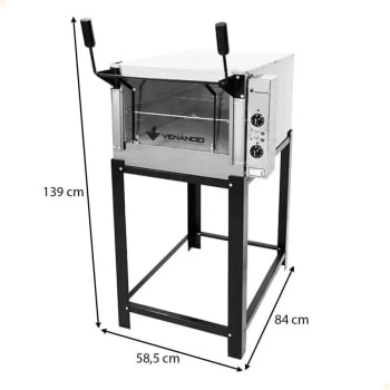 Forno Industrial Venâncio Roma Elétrico Aço Inox 80cm com Pedra Refratária 220v FERI80