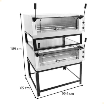 Forno Venâncio Industrial Elétrico Roma Inox Duplo FERIDI90 FERIDS90 220V FERIDI90FERIDS90