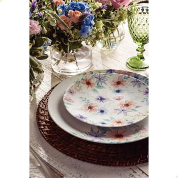 Jogo de Pratos Tramontina Floratta em Porcelana Decorada 12 Peças 96589023