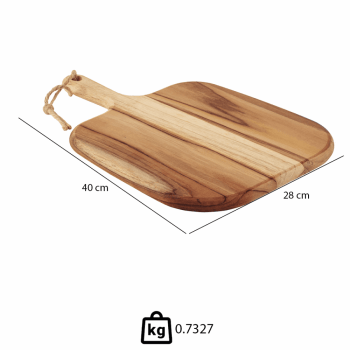 Tábua Para Queijos e Frios Tramontina Provence Em Madeira Teca FSC Com Cabo 40x28 cm 13409351