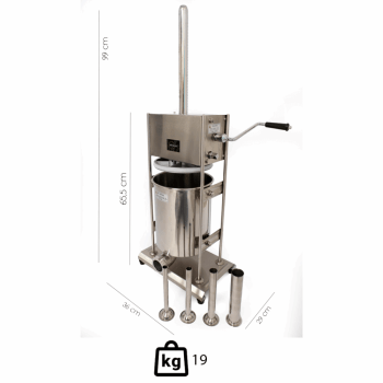 Embutideira Ensacadeira Para Linguiça Brimac Industrial Manual Em Aço Inox 10L EMB10
