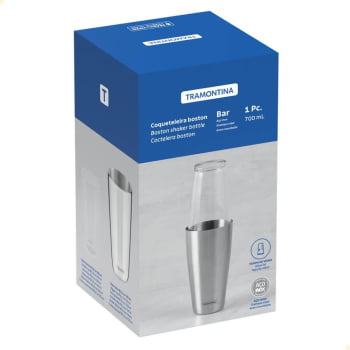 Coqueteleira Boston Tramontina em Aço Inox e Tampa em Vidro 700 ml 61346100