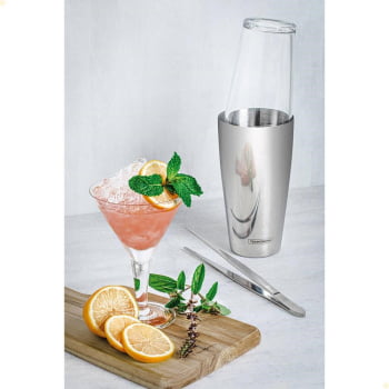 Coqueteleira Boston Tramontina em Aço Inox e Tampa em Vidro 700 ml 61346100