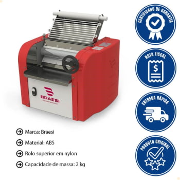 Cilindro Sovador De Massas 2 kg CB-30 Style Braesi Bivolt