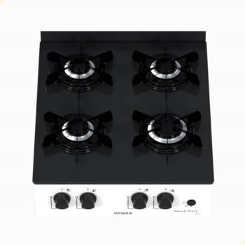 Fogão de Mesa 4 Bocas Venax Grand Petit Line Branco Gás GLP Automático Bivolt 25187