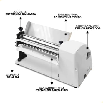 Cilindro Industrial Elétrico Standard Massas 40cm Saro 220V CSC4022