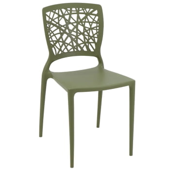 Conjunto 6 Cadeiras Tramontina Joana em Polipropileno e Fibra de Vidro Verde Oliva 92058027