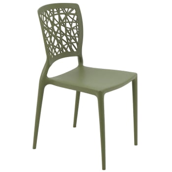 Conjunto 6 Cadeiras Tramontina Joana em Polipropileno e Fibra de Vidro Verde Oliva 92058027
