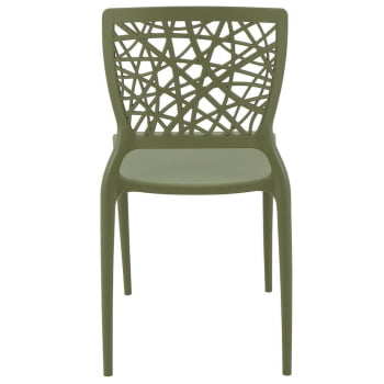 Conjunto 6 Cadeiras Tramontina Joana em Polipropileno e Fibra de Vidro Verde Oliva 92058027