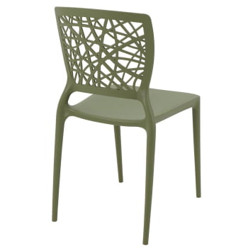 Conjunto 8 Cadeiras Tramontina Joana em Polipropileno e Fibra de Vidro Verde Oliva 92058027