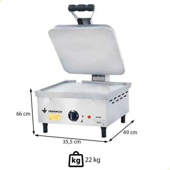 Prensa Elétrica 35 Venâncio Chapa em Alumínio Fundido Corpo e Painel em Aço Inox 430 220V PE35A220