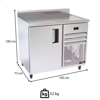 Balcão de Serviço Refrigerado Venâncio Aço Inox 1m Controlador Digital de Temperatura 220V VBSR10