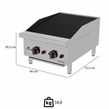 Chapa Charbroiler Profissional Progás PRO-45 CB 46 Cm A Gás Bancada Inox P44599