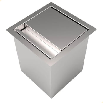 Lixeira De Embutir Quadrada Saro Em Aço Inox 4 Litros De Bancada Com Sistema Anti Odor CLL