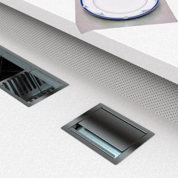 Lixeira De Embutir Quadrada Saro Em Aço Inox 4 Litros De Bancada Com Sistema Anti Odor CLL