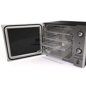 Forno Industrial Convector Venâncio Elétrico Smart Basic Azul 4 Esteiras 220v Com Cavalete