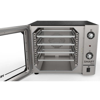 Forno Industrial Convector Venâncio Elétrico Smart Basic Azul Turq 4 Esteiras 220v Com Cavalete