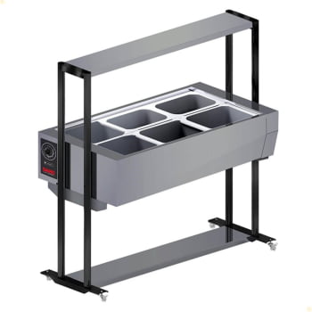 Buffet Térmico Aquecido Saro Em Inox 6 Cubas Com Tampa 220V BF622