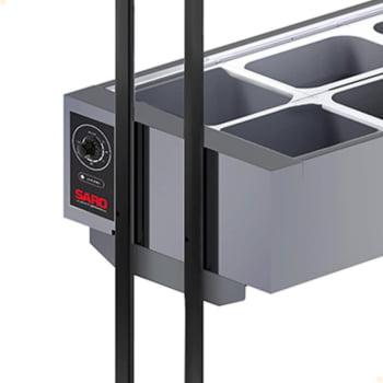Buffet Térmico Aquecido Saro Em Inox 6 Cubas Com Tampa 220V BF622