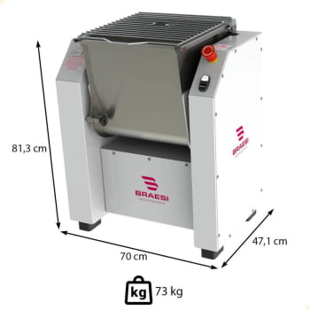 Amassadeira Braesi Semirrápida Basculante Industrial 60hz 25kg Cuba Em Inox Bivolt ALI-25/1 G3