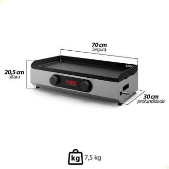 Chapa de Lanche Bifeteira Sanduicheira Saro 70cm A Gás De Baixa Pressão GLP CP70