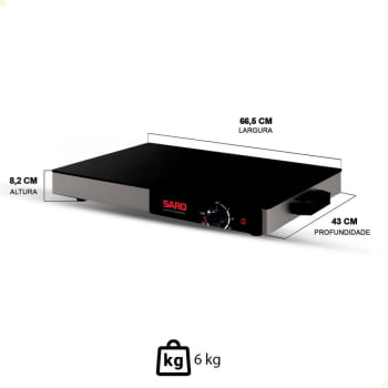 Mesa Térmica Rechaud Elétrico Saro Vidro Temperado 400 W 127V MT11