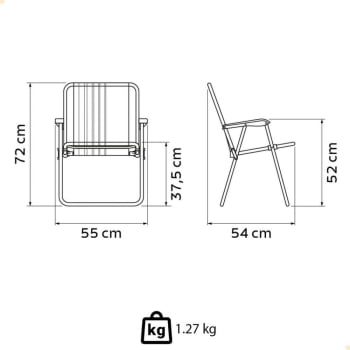 Kit 6 Cadeiras de Praia Tramontina Samoa Alta em Alumínio Azul 92900/006