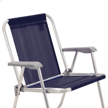 Kit 6 Cadeiras de Praia Tramontina Samoa Alta em Alumínio Azul 92900/006