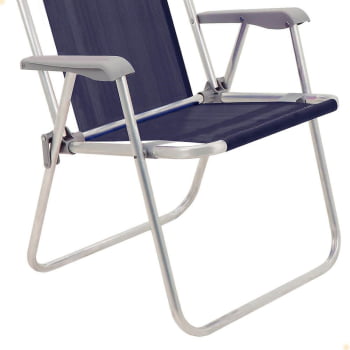 Kit 6 Cadeiras de Praia Tramontina Samoa Alta em Alumínio Azul 92900/006