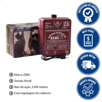 Eletrificador de Cerca Zebu ZK50 Aut 35319