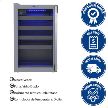 Adega Venax Piubella Cave Cinza Porta Invertida 100 Litros 220V 19927