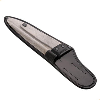 Conjunto Faca e Chaira Hickmann Luxo 938p em Aço Inox com Cabo Torneado em Osso 2046