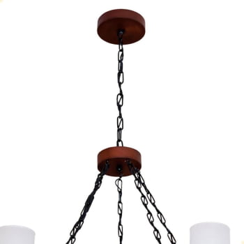 Lustre Muller Country Redondo 5 Lâmpadas Envelhecido 1105E