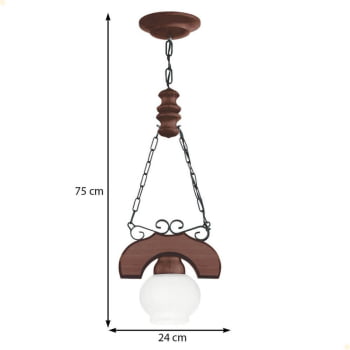 Lustre Muller Canga 1 Lâmpada Envelhecido 401E