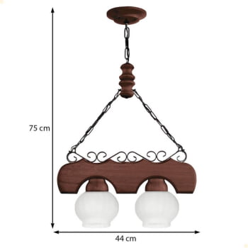 Lustre Muller Canga  2 Lâmpadas Envelhecido 402E