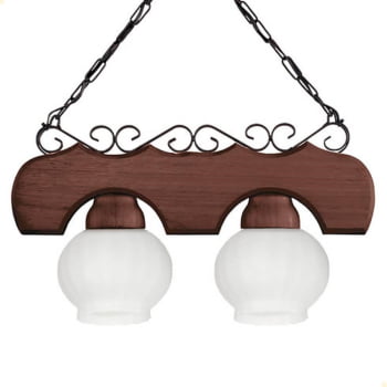 Lustre Muller Canga  2 Lâmpadas Envelhecido 402E
