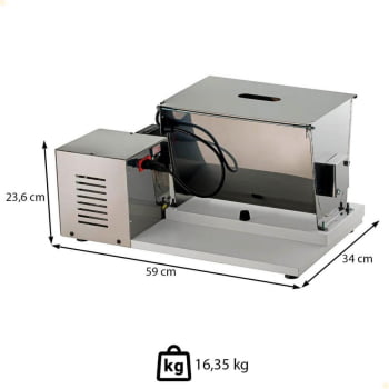 Misturador de Carne Industrial Malta Elétrica 5kg Aço Inox Misturadeira Bivolt 3101070