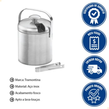 Kit Térmico para Gelo Cosmos Tramontina em Aço Inox 2 Peças 1,4L 64210930