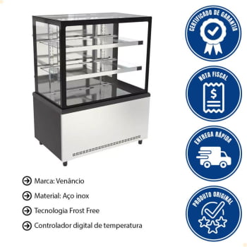 Balcão Venancio Vitrine Prime Ar Forçado Led Frio Vidro Duplo Low-E Fech Fron 220V 391L PBV10 22561